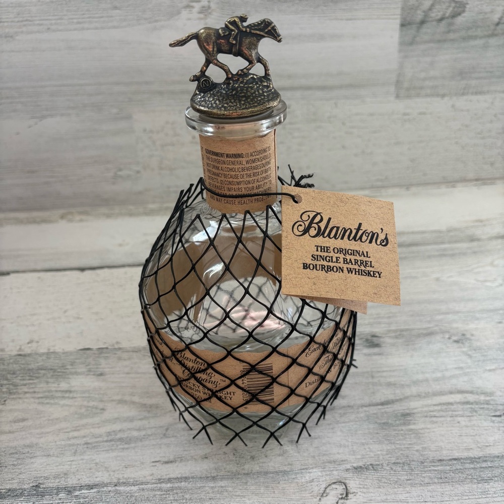 Blantons Bourbon Empty Bottle Horse & Rider Stopper Letter N
